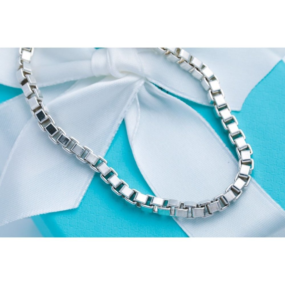 Tiffany & Co. Venetian Link Chain Bracelet 925 Sterling Silver 7.5" Unisex - Picture 5 of 11